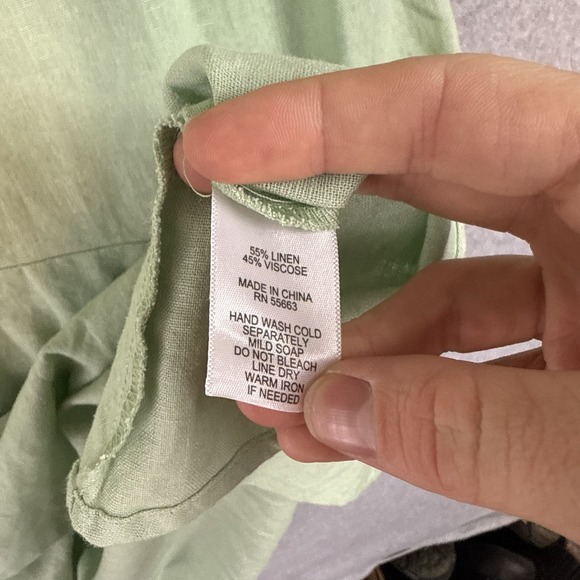 Cynthia rowley maxi dress womens small linen green sleeveless - Picture 9 of 9
